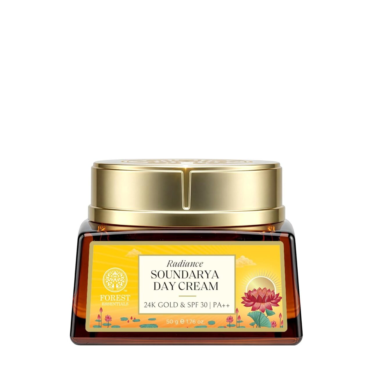 Forest Essentials Soundarya Radiance Day Cream with 24K Gold & SPF 30 PA++ | Anti Ageing Moisturiser for Glowing Skin | For all skin types