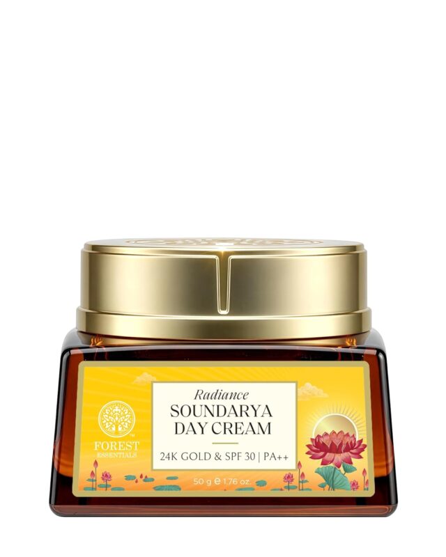 Forest Essentials Soundarya Radiance Day Cream with 24K Gold & SPF 30 PA++ | Anti Ageing Moisturiser for Glowing Skin | For all skin types
